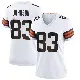＃83 Women's Kisean Johnson White Game Cleveland Browns Jersey