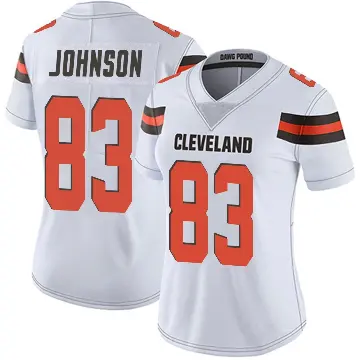＃83 Women's Kisean Johnson White Limited Cleveland Browns Vapor Untouchable Jersey