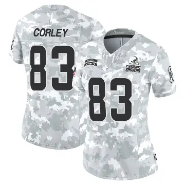 ＃83 Women's Malachi Corley Arctic Camo Limited Cleveland Browns 2024 Salute to Service Jersey