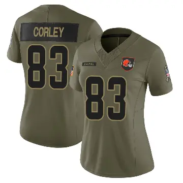 ＃83 Women's Malachi Corley Olive Limited Cleveland Browns 2025 Salute to Service Jersey