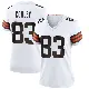 ＃83 Women's Malachi Corley White Game Cleveland Browns Jersey