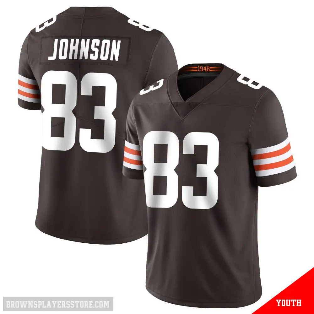 ＃83 Youth Kisean Johnson Brown Limited Cleveland Browns Team Color Vapor Untouchable Jersey