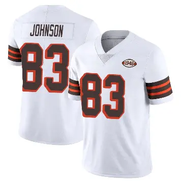 ＃83 Youth Kisean Johnson White Limited Cleveland Browns Vapor 1946 Collection Alternate Jersey
