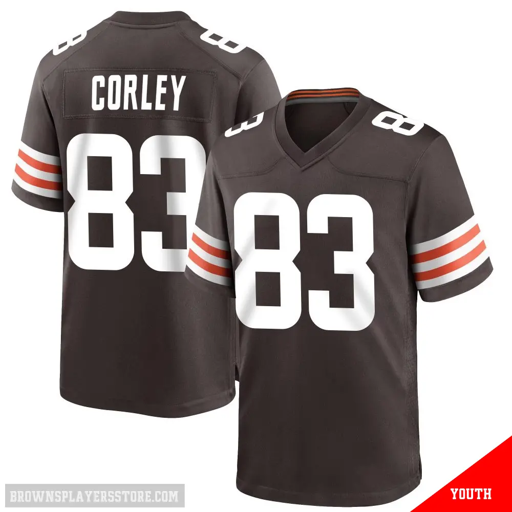 ＃83 Youth Malachi Corley Brown Game Cleveland Browns Team Color Jersey
