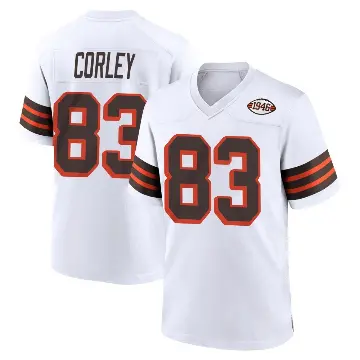 ＃83 Youth Malachi Corley White Game Cleveland Browns 1946 Collection Alternate Jersey