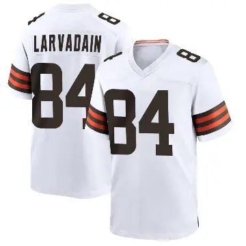 ＃84 Men's Gage Larvadain White Game Cleveland Browns Jersey