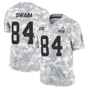 ＃84 Men's Geoff Swaim Arctic Camo Limited Cleveland Browns 2024 Salute to Service Jersey