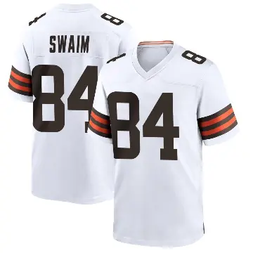 ＃84 Men's Geoff Swaim White Game Cleveland Browns Jersey