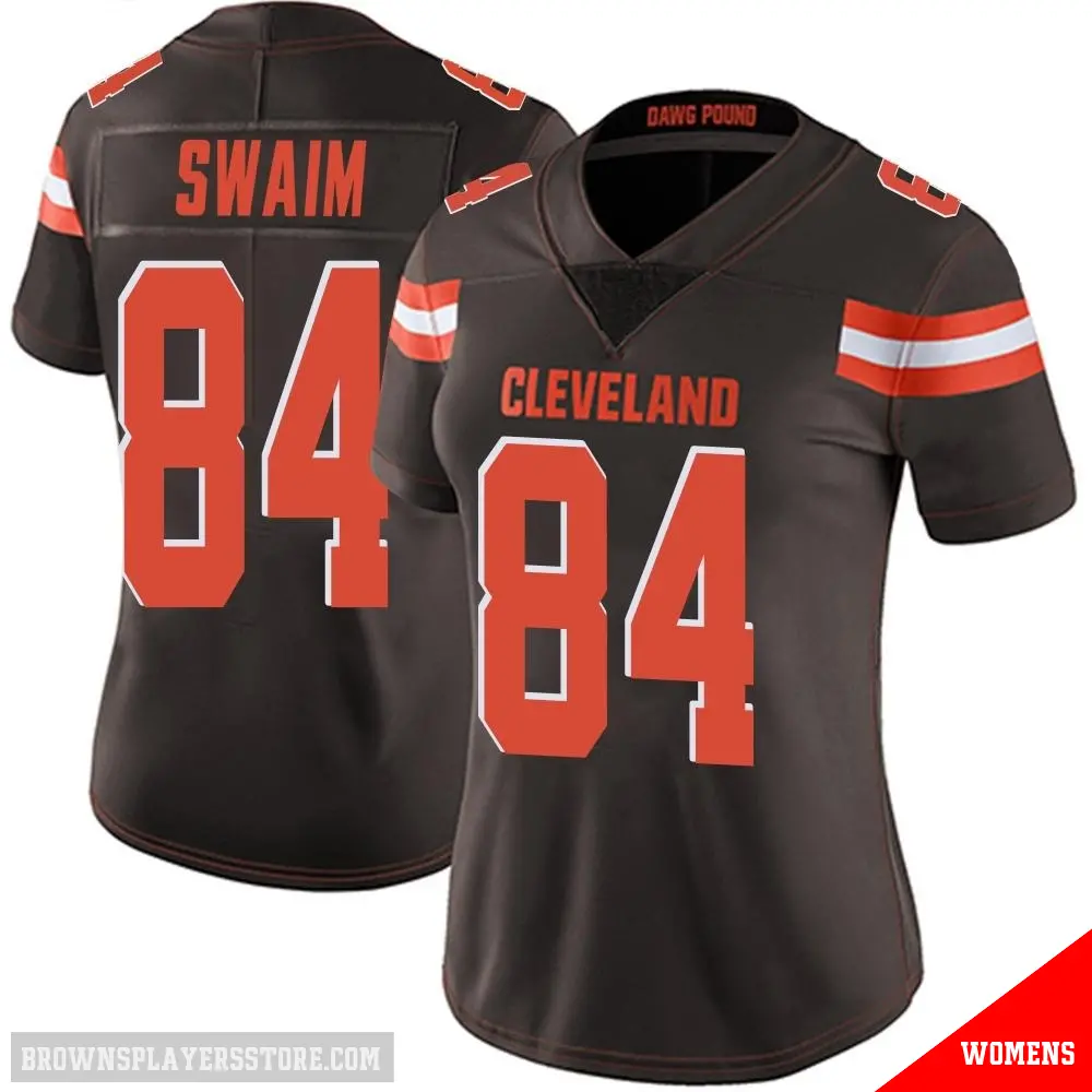 ＃84 Women's Geoff Swaim Brown Limited Cleveland Browns Team Color Vapor Untouchable Jersey