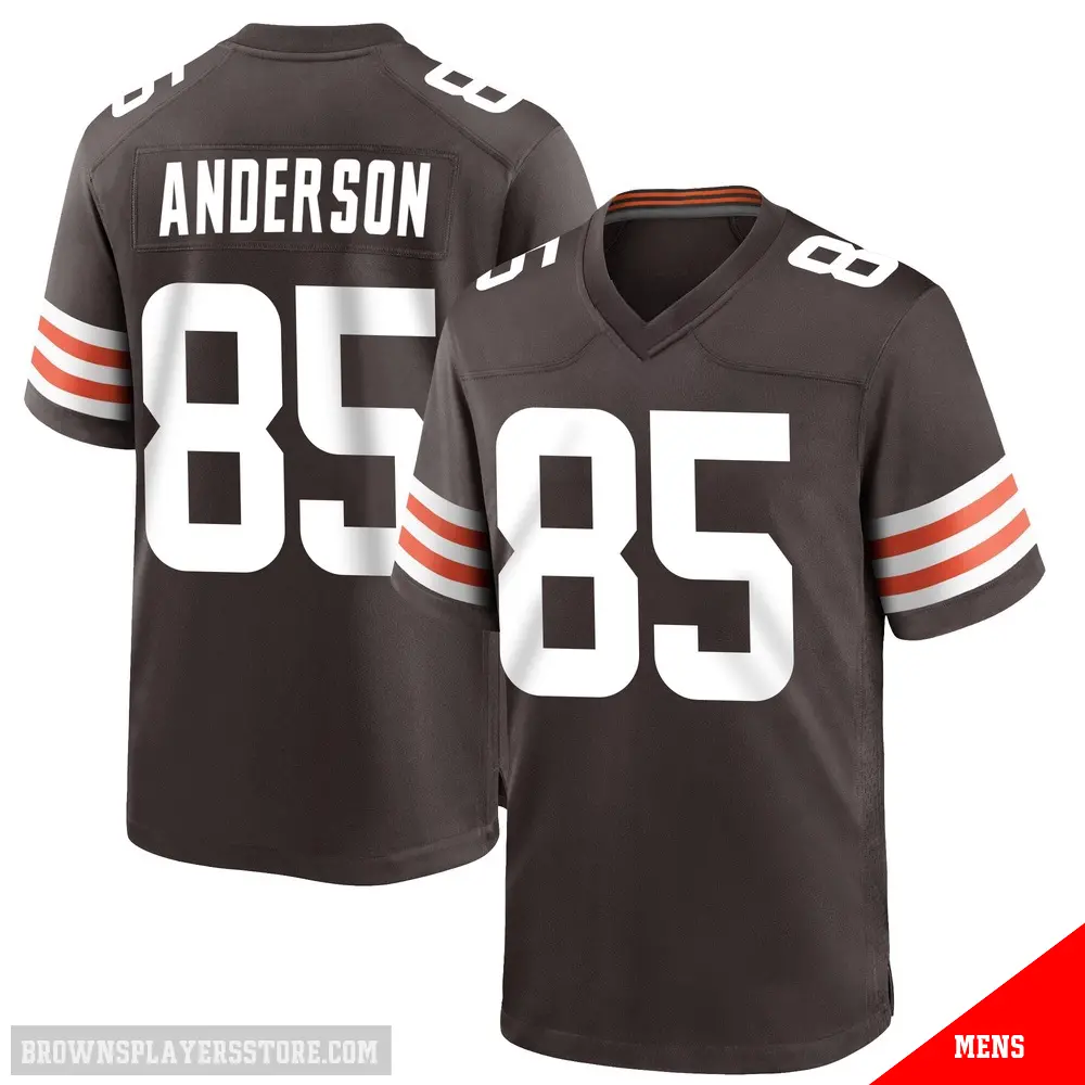 ＃85 Men's Aaron Anderson Brown Game Cleveland Browns Team Color Jersey