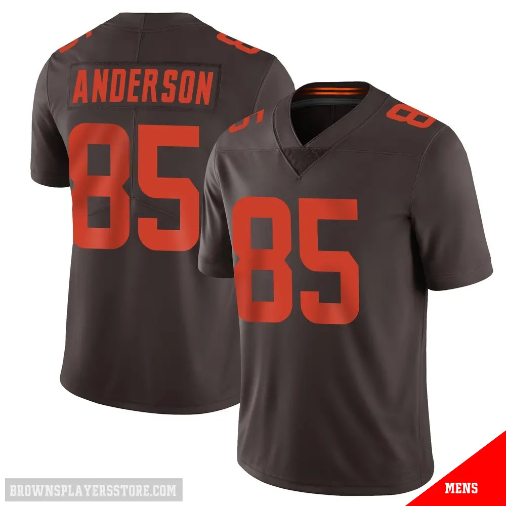 ＃85 Men's Aaron Anderson Brown Limited Cleveland Browns Vapor Alternate Jersey