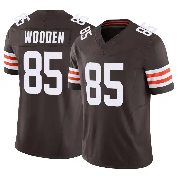 ＃85 Men's Isaiah Wooden Brown Limited Cleveland Browns Vapor F.U.S.E. Jersey