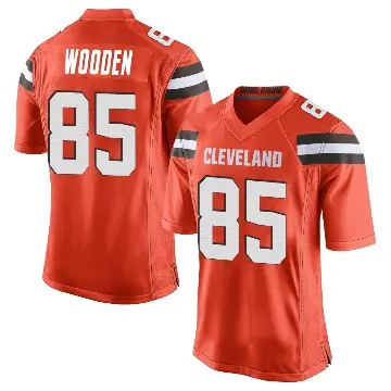 ＃85 Men's Isaiah Wooden Orange Game Cleveland Browns Alternate Jersey