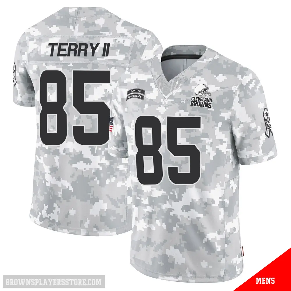＃85 Men's Jermaine Terry II Arctic Camo Limited Cleveland Browns 2024 Salute to Service Jersey