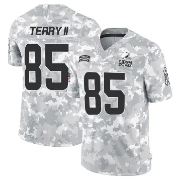 ＃85 Men's Jermaine Terry II Arctic Camo Limited Cleveland Browns 2024 Salute to Service Jersey