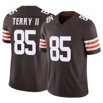 ＃85 Men's Jermaine Terry II Brown Limited Cleveland Browns Vapor F.U.S.E. Jersey