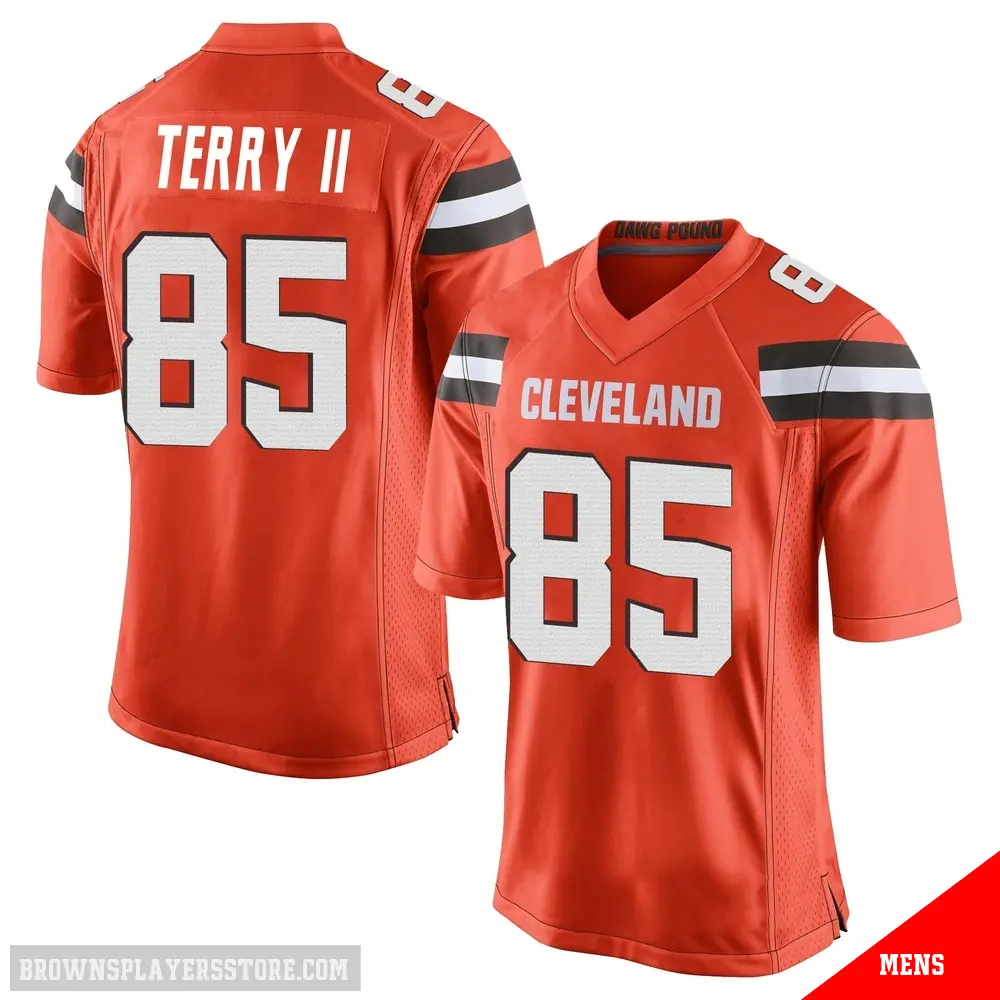 ＃85 Men's Jermaine Terry II Orange Game Cleveland Browns Alternate Jersey