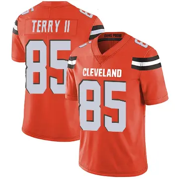 ＃85 Men's Jermaine Terry II Orange Limited Cleveland Browns Alternate Vapor Untouchable Jersey