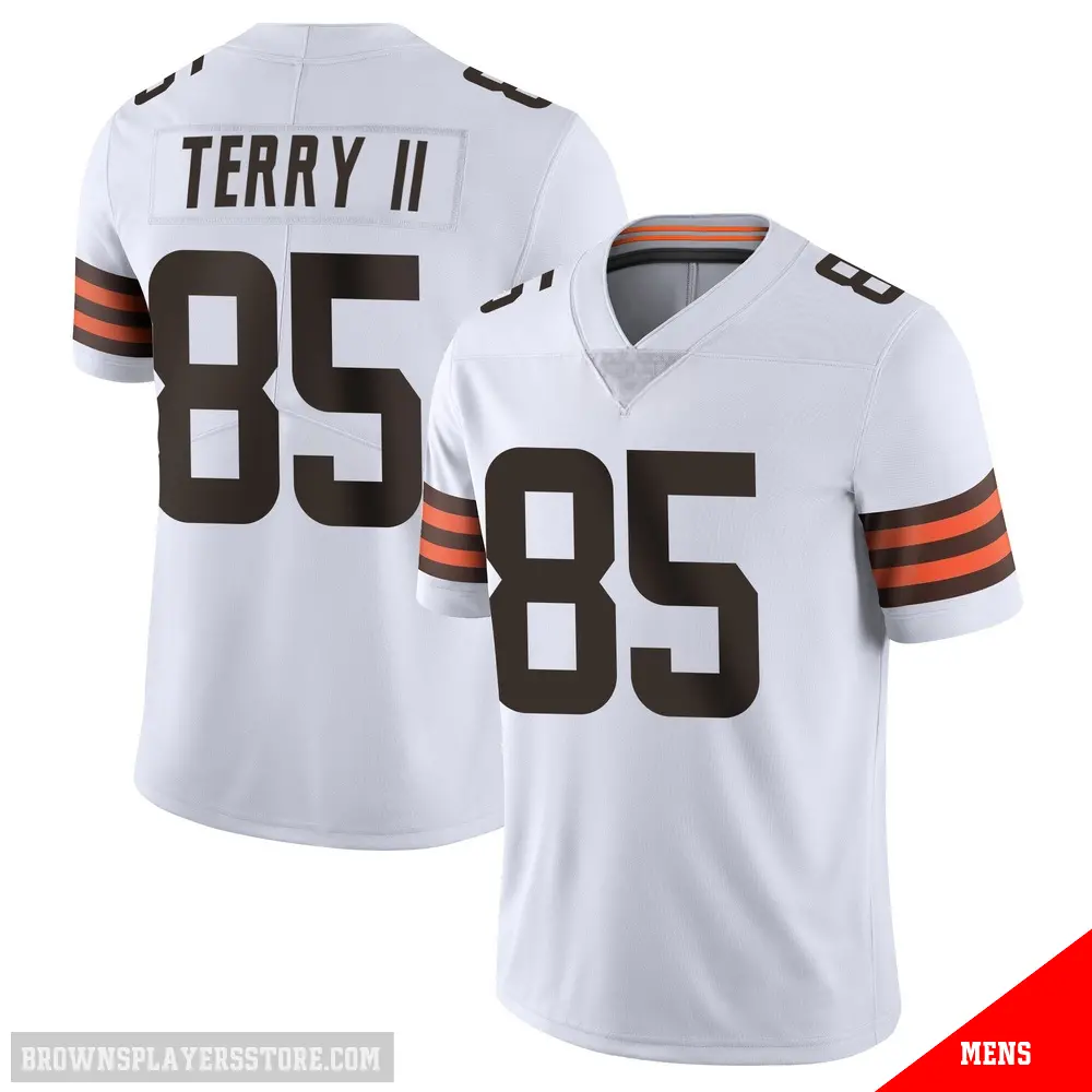 ＃85 Men's Jermaine Terry II White Limited Cleveland Browns Vapor Untouchable Jersey