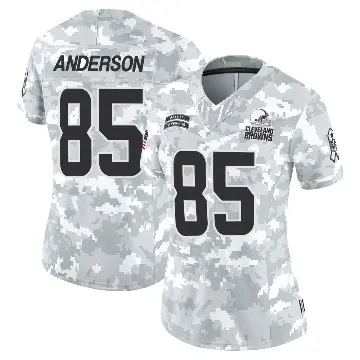 ＃85 Women's Aaron Anderson Arctic Camo Limited Cleveland Browns 2024 Salute to Service Jersey