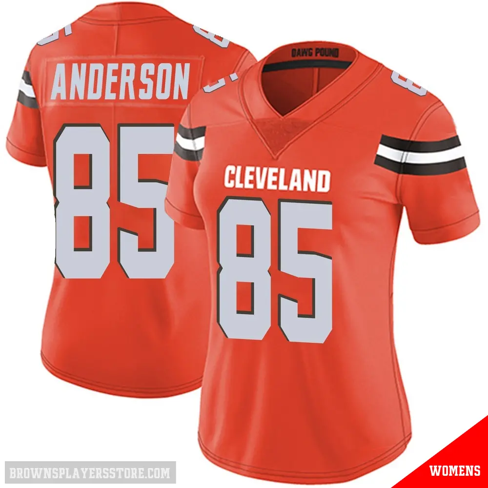 ＃85 Women's Aaron Anderson Orange Limited Cleveland Browns Alternate Vapor Untouchable Jersey