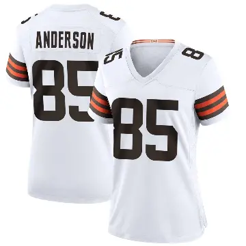 ＃85 Women's Aaron Anderson White Game Cleveland Browns Jersey