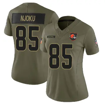＃85 Women's David Njoku Olive Limited Cleveland Browns 2025 Salute to Service Jersey