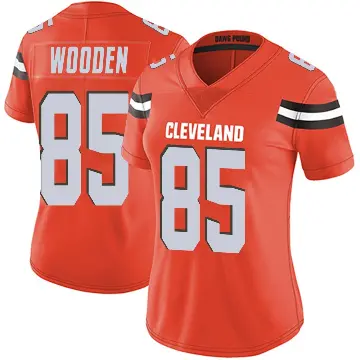 ＃85 Women's Isaiah Wooden Orange Limited Cleveland Browns Alternate Vapor Untouchable Jersey
