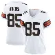 ＃85 Women's Isaiah Wooden White Game Cleveland Browns Jersey