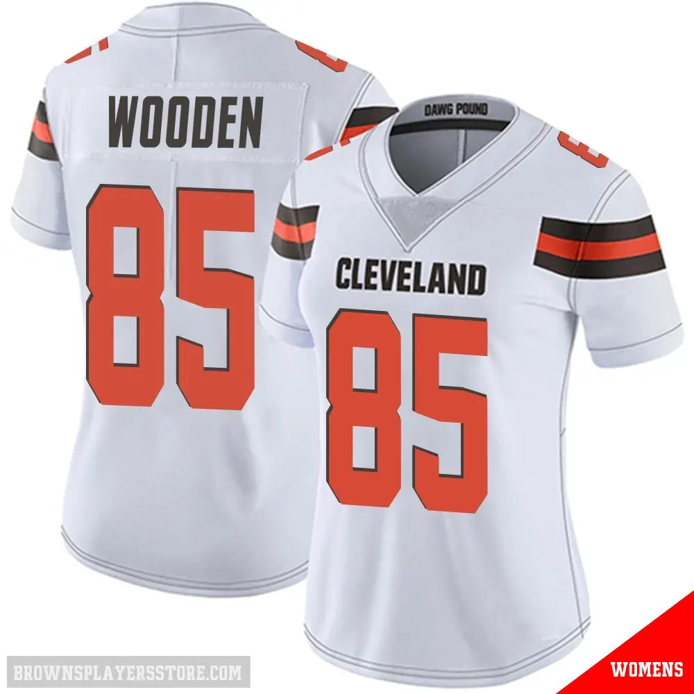 ＃85 Women's Isaiah Wooden White Limited Cleveland Browns Vapor Untouchable Jersey
