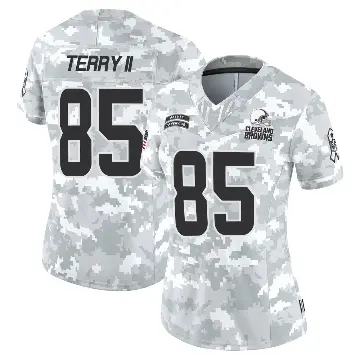 ＃85 Women's Jermaine Terry II Arctic Camo Limited Cleveland Browns 2024 Salute to Service Jersey