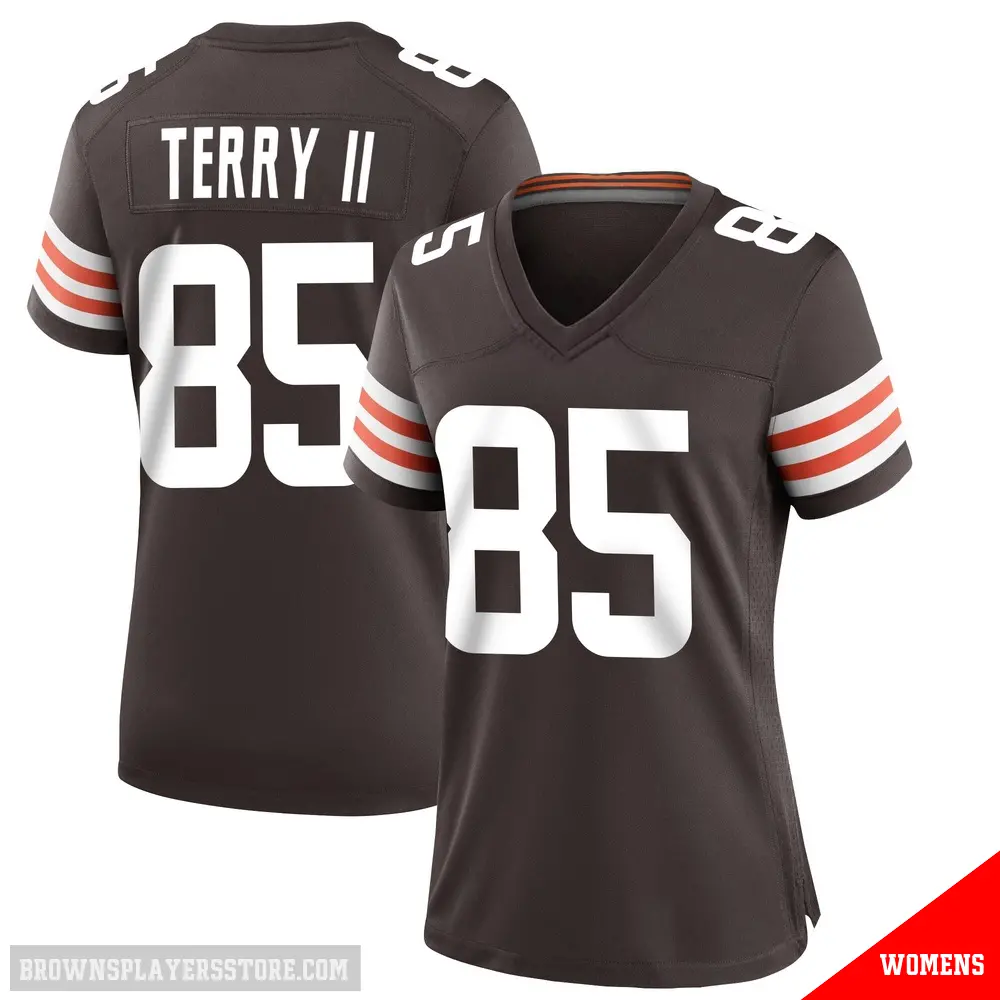 ＃85 Women's Jermaine Terry II Brown Game Cleveland Browns Team Color Jersey
