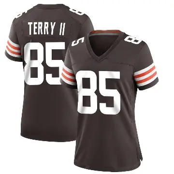 ＃85 Women's Jermaine Terry II Brown Game Cleveland Browns Team Color Jersey