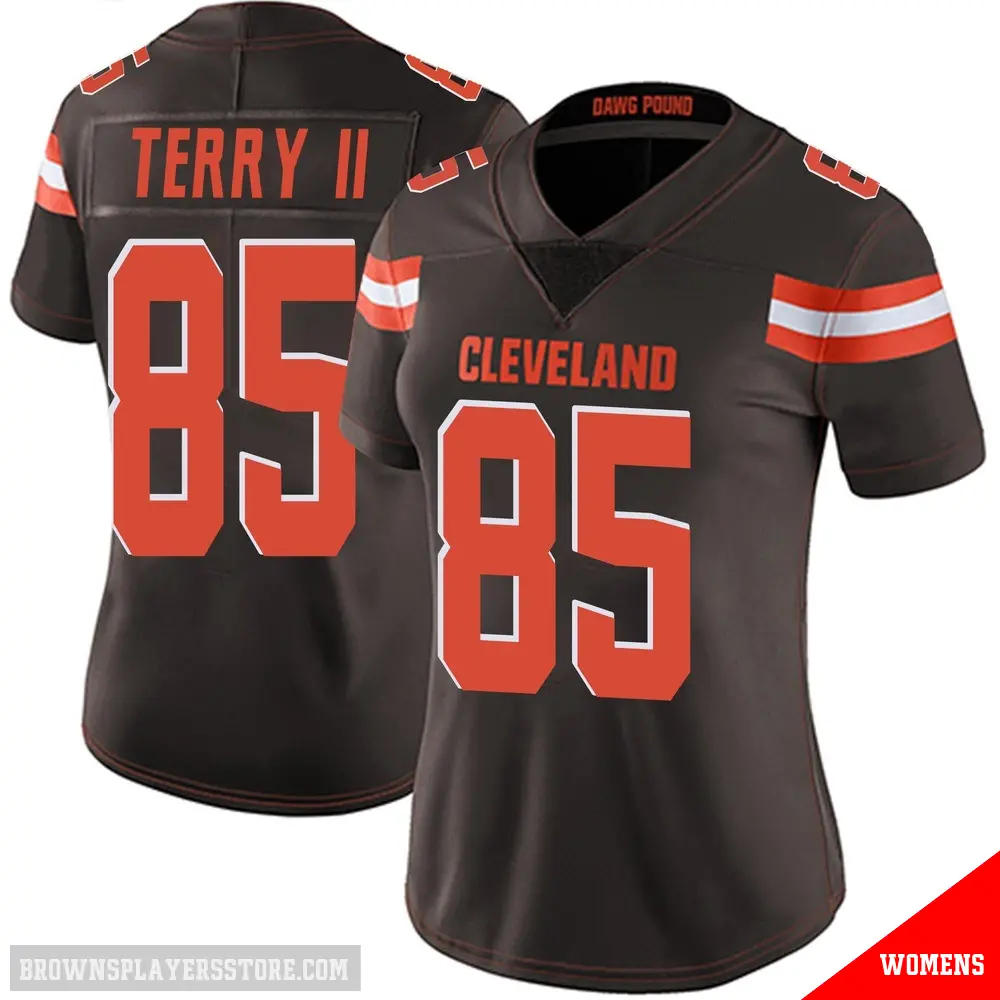 ＃85 Women's Jermaine Terry II Brown Limited Cleveland Browns Team Color Vapor Untouchable Jersey