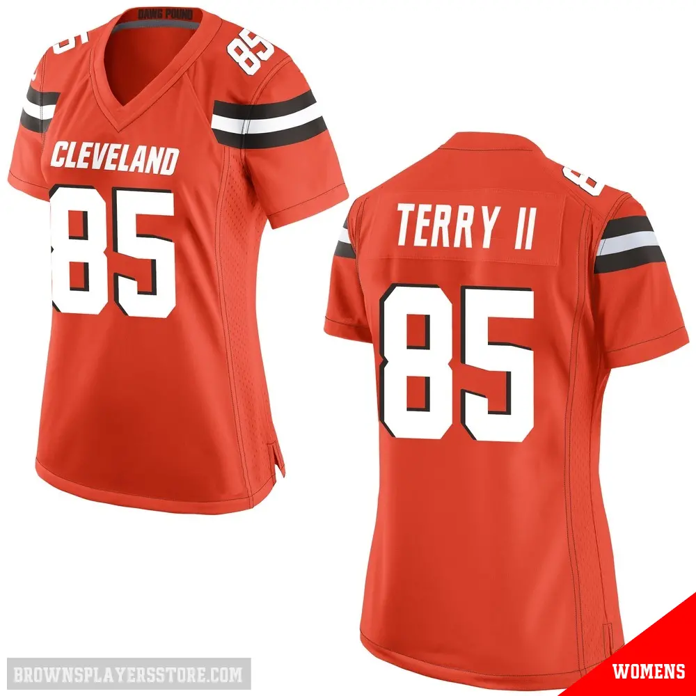 ＃85 Women's Jermaine Terry II Orange Game Cleveland Browns Alternate Jersey