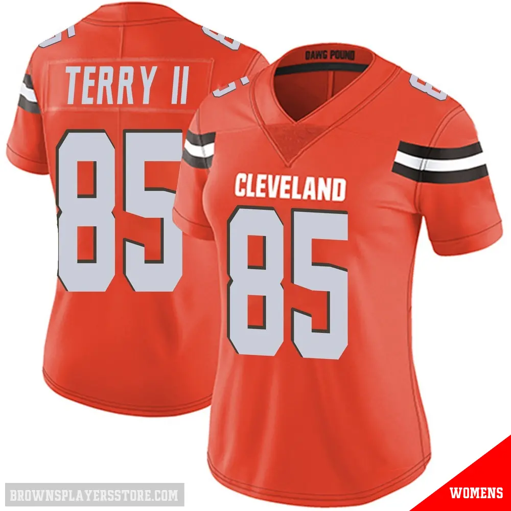 ＃85 Women's Jermaine Terry II Orange Limited Cleveland Browns Alternate Vapor Untouchable Jersey
