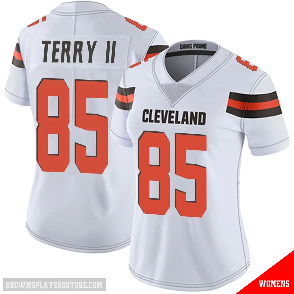 ＃85 Women's Jermaine Terry II White Limited Cleveland Browns Vapor Untouchable Jersey