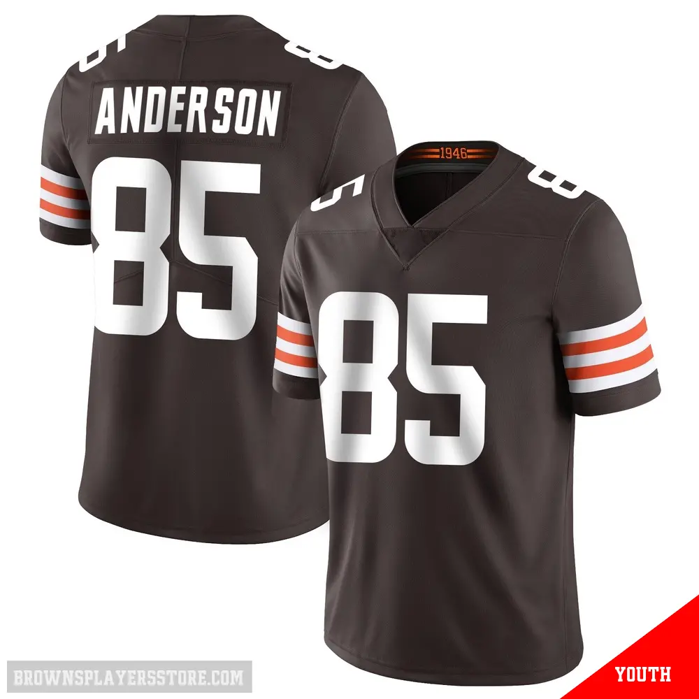 ＃85 Youth Aaron Anderson Brown Limited Cleveland Browns Team Color Vapor Untouchable Jersey