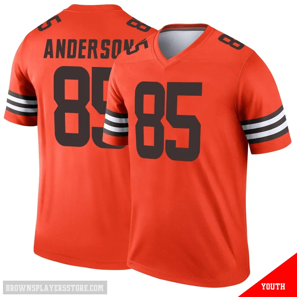 ＃85 Youth Aaron Anderson Orange Legend Cleveland Browns Inverted Jersey