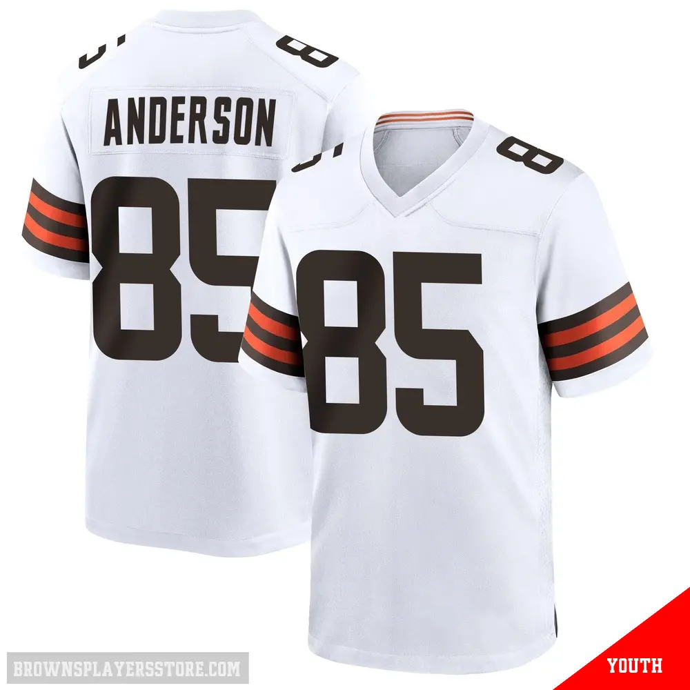 ＃85 Youth Aaron Anderson White Game Cleveland Browns Jersey