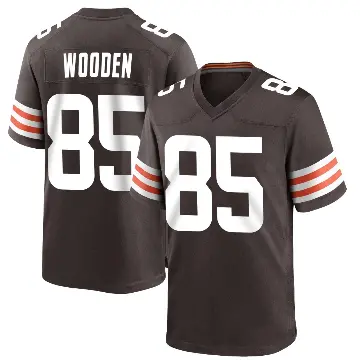 ＃85 Youth Isaiah Wooden Brown Game Cleveland Browns Team Color Jersey