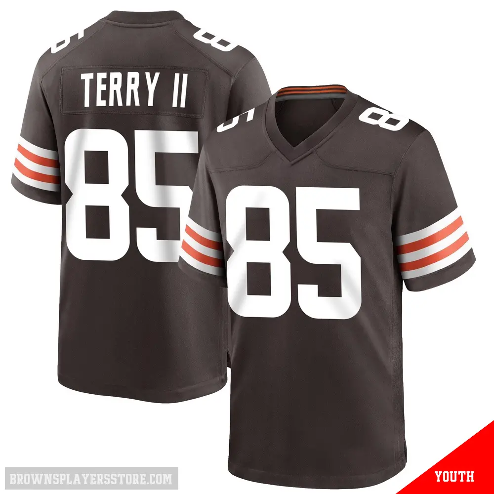 ＃85 Youth Jermaine Terry II Brown Game Cleveland Browns Team Color Jersey