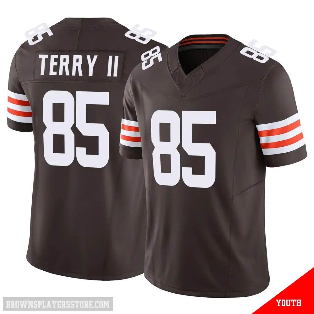 ＃85 Youth Jermaine Terry II Brown Limited Cleveland Browns Vapor F.U.S.E. Jersey