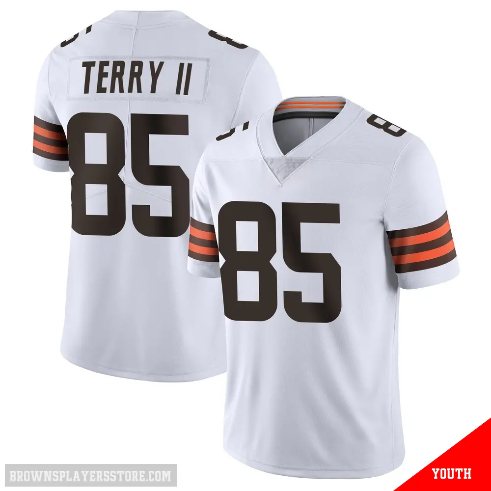 ＃85 Youth Jermaine Terry II White Limited Cleveland Browns Vapor Untouchable Jersey