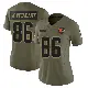 ＃86 Women's Blake Whiteheart Olive Limited Cleveland Browns 2025 Salute to Service Jersey