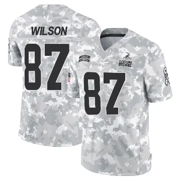 ＃87 Men's Kole Wilson Arctic Camo Limited Cleveland Browns 2024 Salute to Service Jersey