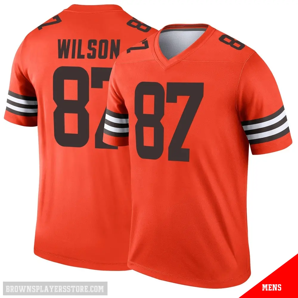 ＃87 Men's Kole Wilson Orange Legend Cleveland Browns Inverted Jersey