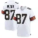 ＃87 Men's Kole Wilson White Game Cleveland Browns Jersey