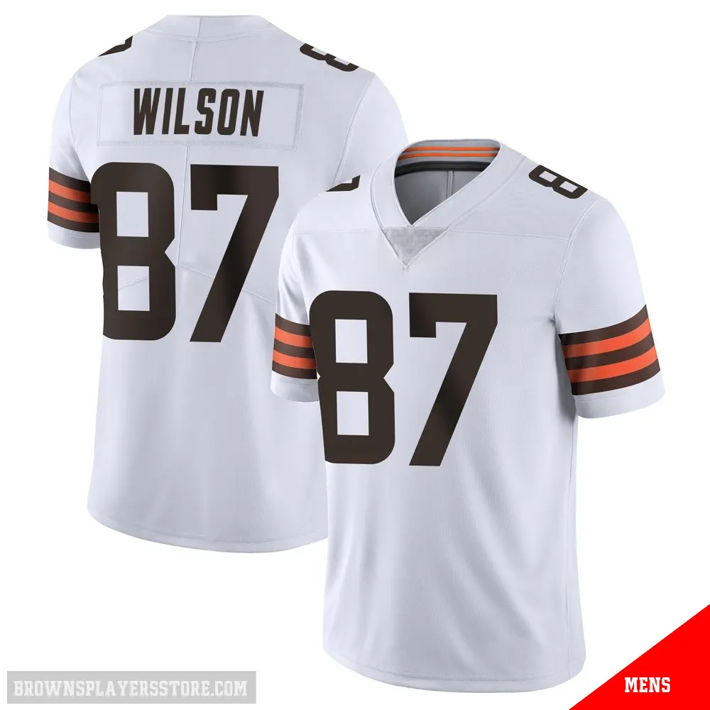 ＃87 Men's Kole Wilson White Limited Cleveland Browns Vapor Untouchable Jersey