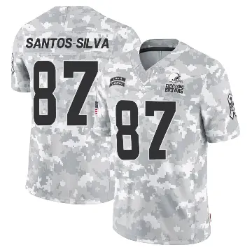 ＃87 Men's Marcus Santos-Silva Arctic Camo Limited Cleveland Browns 2024 Salute to Service Jersey